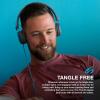 imageJLab Studio OnEar Headphones Wired Headphones GrayBlue Tangle Free Cord UltraPlush Faux Leather with Cloud Foam Cushions 40mm Neodymium Drivers with C3 Sound