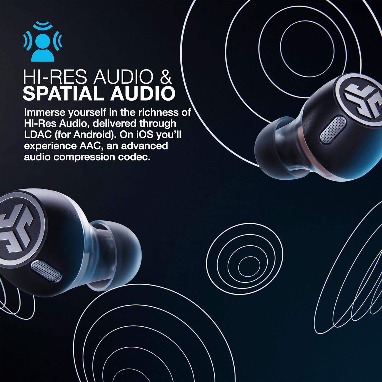 imageJLab Epic Lab Edition True Wireless Earbuds Hybrid Dual Drivers Spatial Audio Multipoint BT Wireless or USBC Charging Wear Detect Auto PlayPause Google Fast Pair