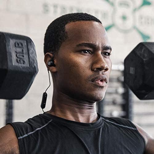 imageJLab Fit Sport 3 Wireless Fitness Earbuds Black Bluetooth 42 6 Hour Battery Life Flexible Memory Wire IP55 DustSweat Proof Rating Noise Isolation Universal Track ControlsBlack