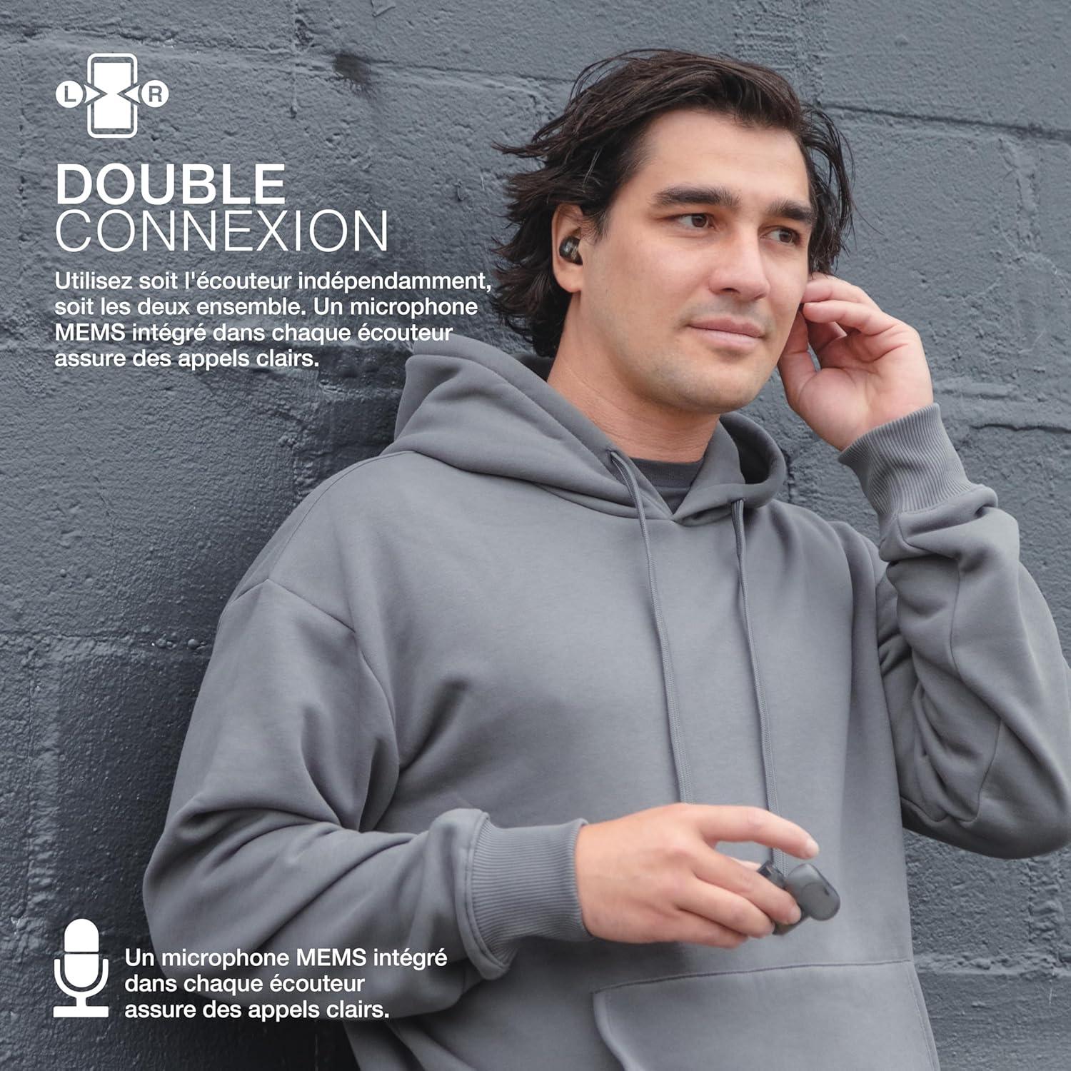 imageJLab Go Air Pop True Wireless Bluetooth Earbuds  Charging Case Black Dual Connect IPX4 Sweat Resistance Bluetooth 51 Connection 3 EQ Sound Settings Signature Balanced Bass BoostClear