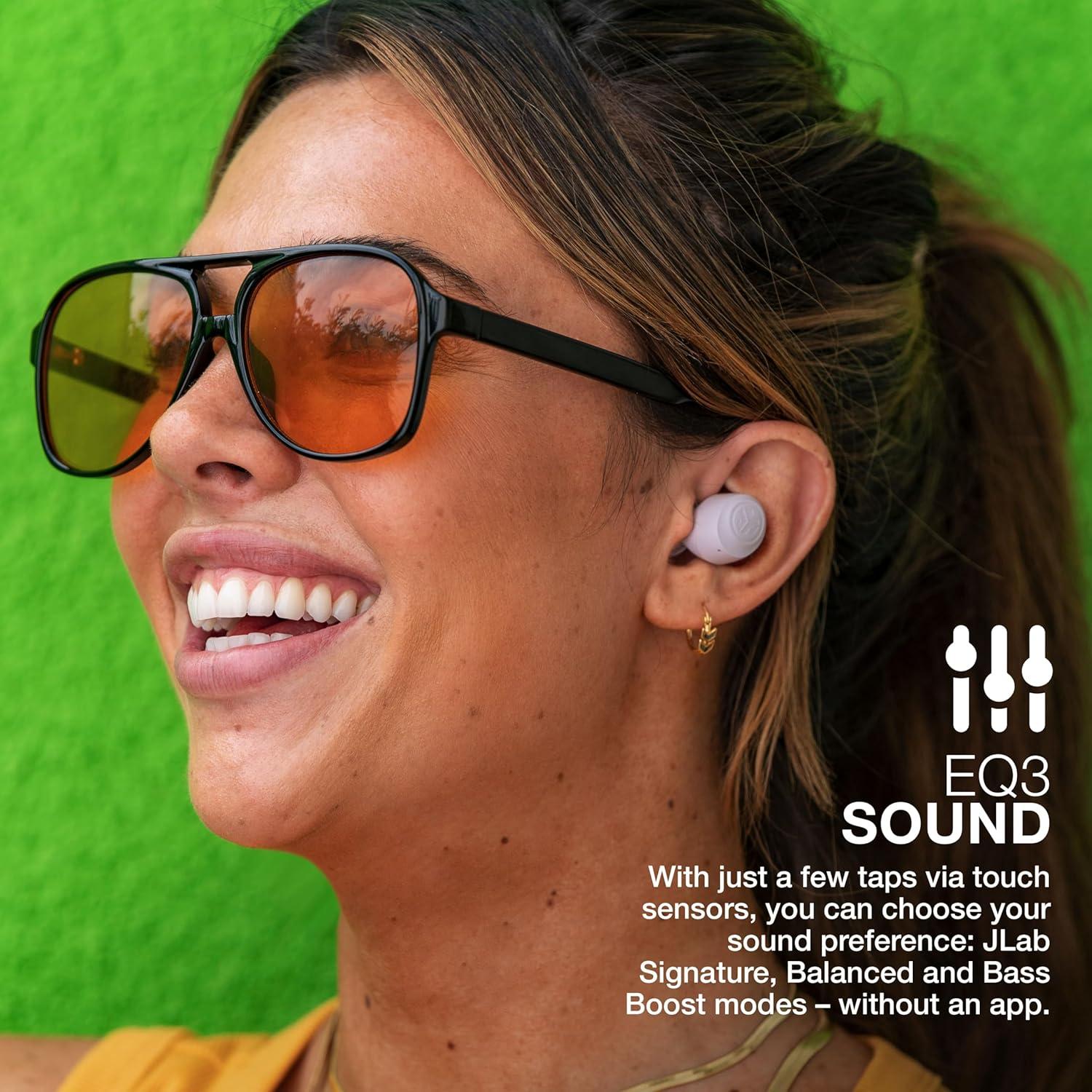 imageJLab Go Air Pop True Wireless Bluetooth Earbuds  Charging Case Black Dual Connect IPX4 Sweat Resistance Bluetooth 51 Connection 3 EQ Sound Settings Signature Balanced Bass BoostLilac