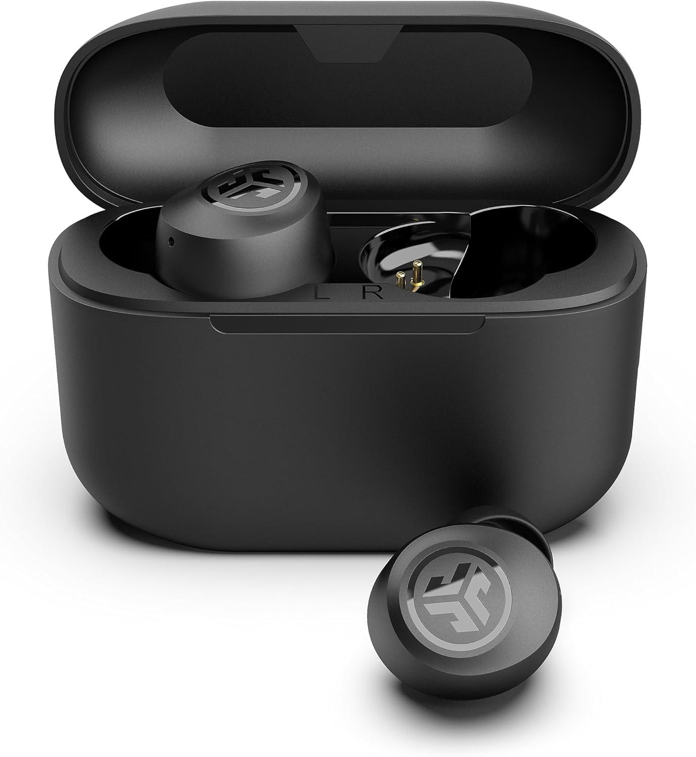 imageJLab Go Air Pop True Wireless Bluetooth Earbuds  Charging Case Black Dual Connect IPX4 Sweat Resistance Bluetooth 51 Connection 3 EQ Sound Settings Signature Balanced Bass BoostBlack