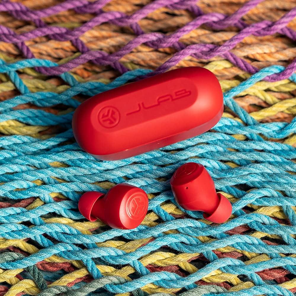 imageJLab Go Air Pop True Wireless Bluetooth Earbuds  Charging Case Black Dual Connect IPX4 Sweat Resistance Bluetooth 51 Connection 3 EQ Sound Settings Signature Balanced Bass BoostRose