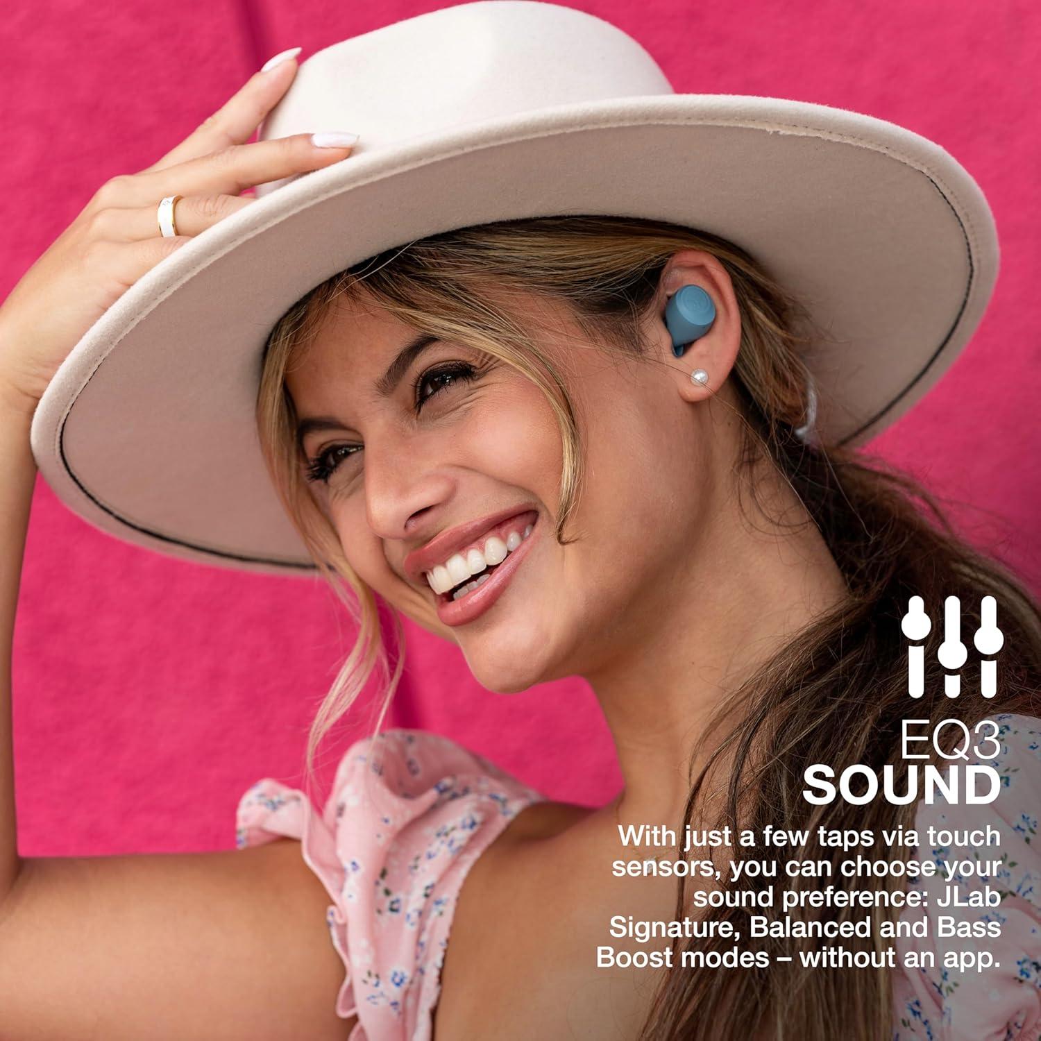 imageJLab Go Air Pop True Wireless Bluetooth Earbuds  Charging Case Black Dual Connect IPX4 Sweat Resistance Bluetooth 51 Connection 3 EQ Sound Settings Signature Balanced Bass BoostSlate