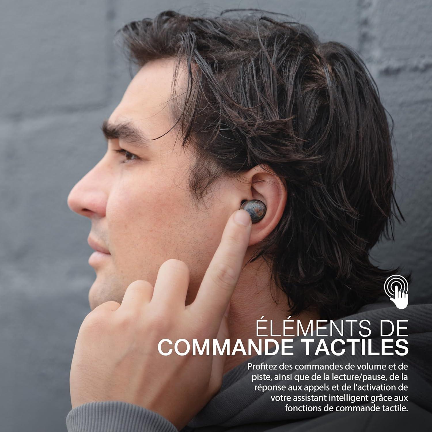 imageJLab Go Air Pop True Wireless Bluetooth Earbuds  Charging Case Black Dual Connect IPX4 Sweat Resistance Bluetooth 51 Connection 3 EQ Sound Settings Signature Balanced Bass BoostClear