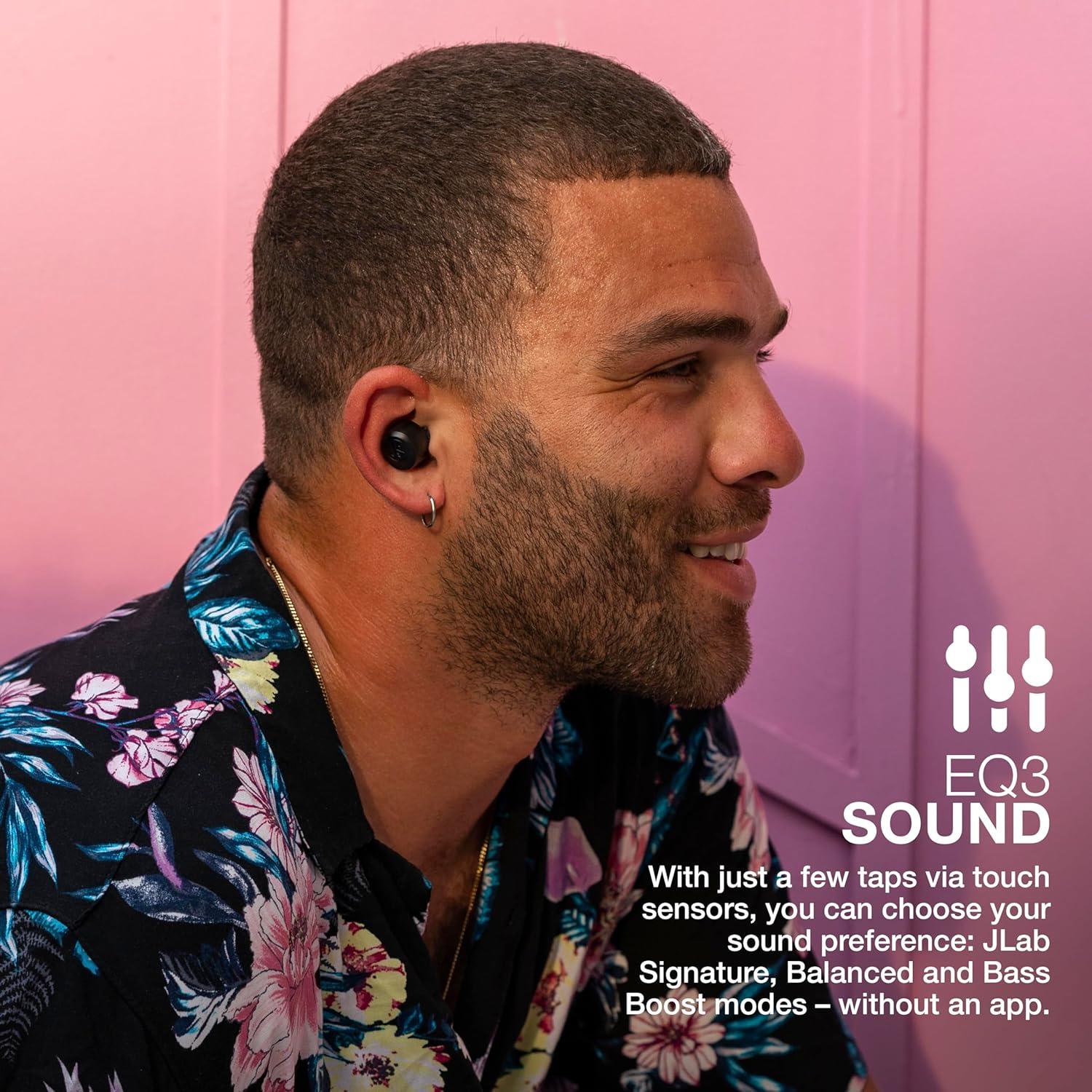 imageJLab Go Air Pop True Wireless Bluetooth Earbuds  Charging Case Black Dual Connect IPX4 Sweat Resistance Bluetooth 51 Connection 3 EQ Sound Settings Signature Balanced Bass BoostBlack
