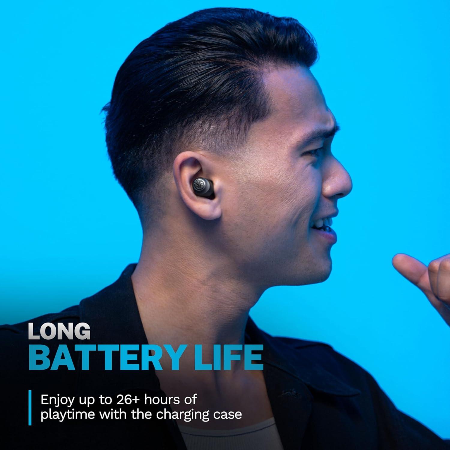 imageJLab Go Air Pop True Wireless Earbuds in Ear Headphones Bluetooth Earphones 35H Playtime Ear Buds Bluetooth Earbuds with Microphone USBC Charging Case Dual Connect EQ3 Sound BlackBlack