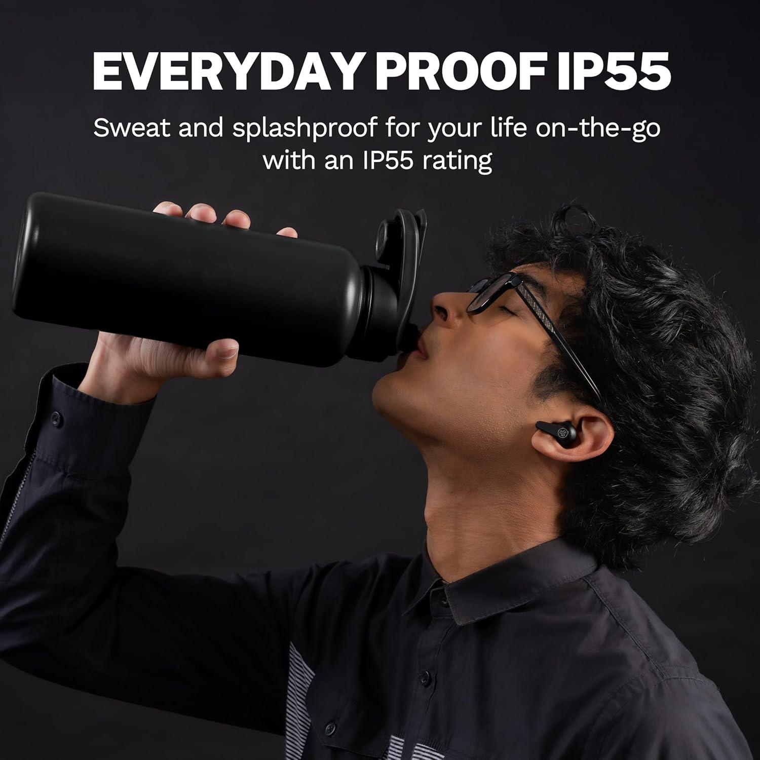 imageJLab Go Pods ANC True Wireless Bluetooth Earbuds ampamp Charging Case Hybrid Active Noise canceling  Be Aware for Safe Listening 26 Hours Total Playtime Clear Calls Custom Sound via App BlackBlack