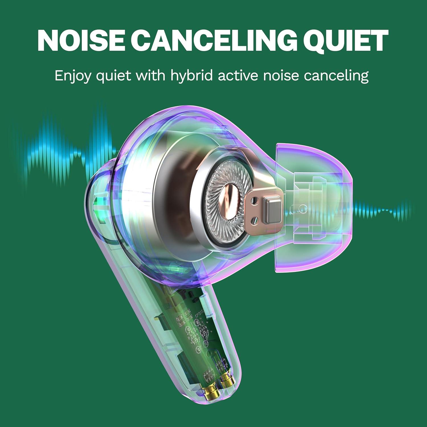 imageJLab Go Pods ANC True Wireless Bluetooth Earbuds ampamp Charging Case Hybrid Active Noise canceling  Be Aware for Safe Listening 26 Hours Total Playtime Clear Calls Custom Sound via App BlackSage