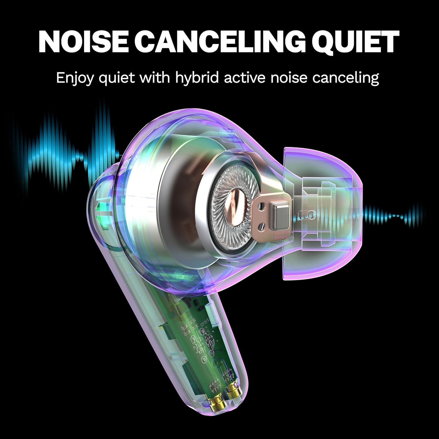 imageJLab Go Pods ANC True Wireless Bluetooth Earbuds ampamp Charging Case Hybrid Active Noise canceling  Be Aware for Safe Listening 26 Hours Total Playtime Clear Calls Custom Sound via App BlackBlack