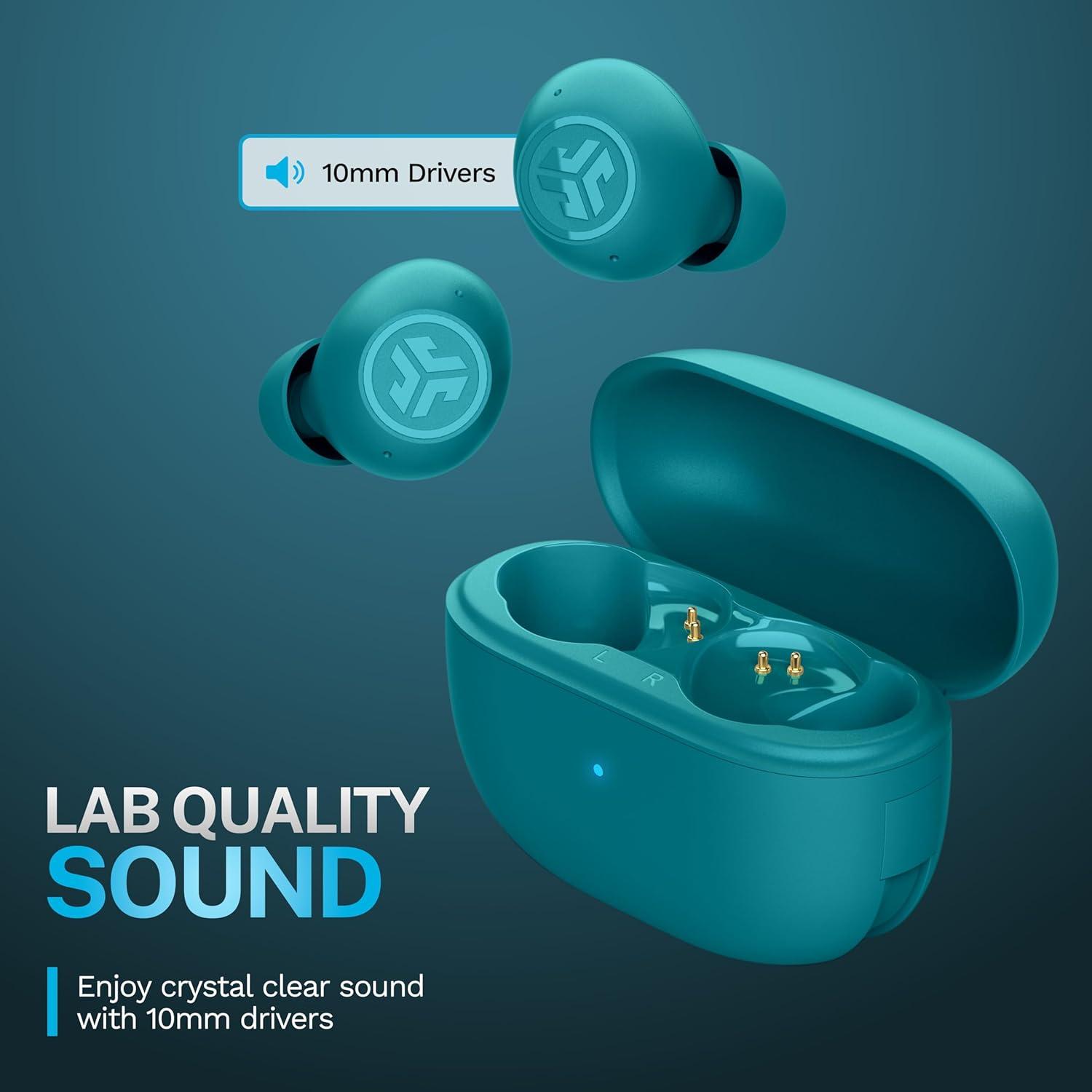 imageJLab Go Pop ANC True Wireless Earbuds ampamp Charging Case Black Active Noise Cancelling 10mm Drivers Dual Connect Customize Your Sound with App Be Aware Mode Compact Fit MEMS MicrophoneTeal