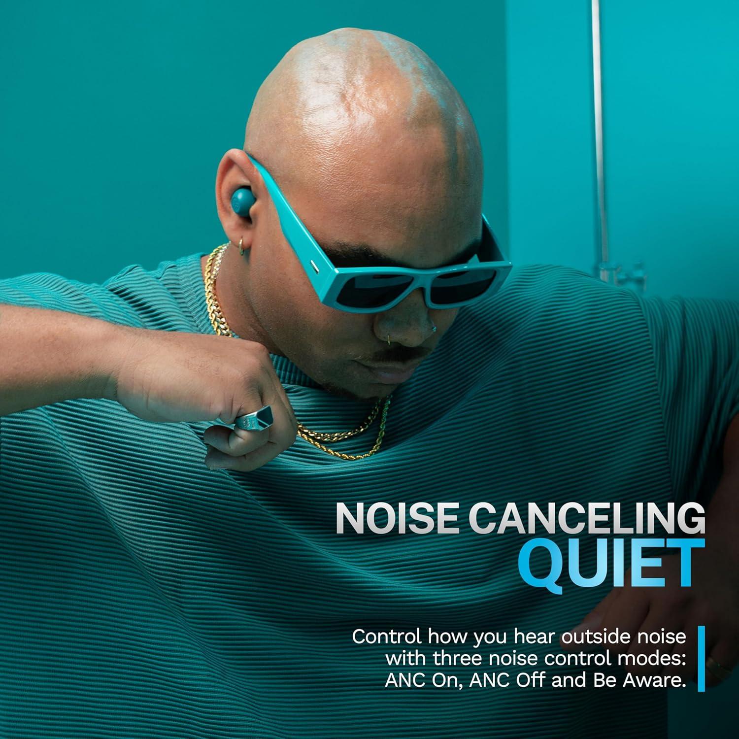 imageJLab Go Pop ANC True Wireless Earbuds ampamp Charging Case Black Active Noise Cancelling 10mm Drivers Dual Connect Customize Your Sound with App Be Aware Mode Compact Fit MEMS MicrophoneTeal
