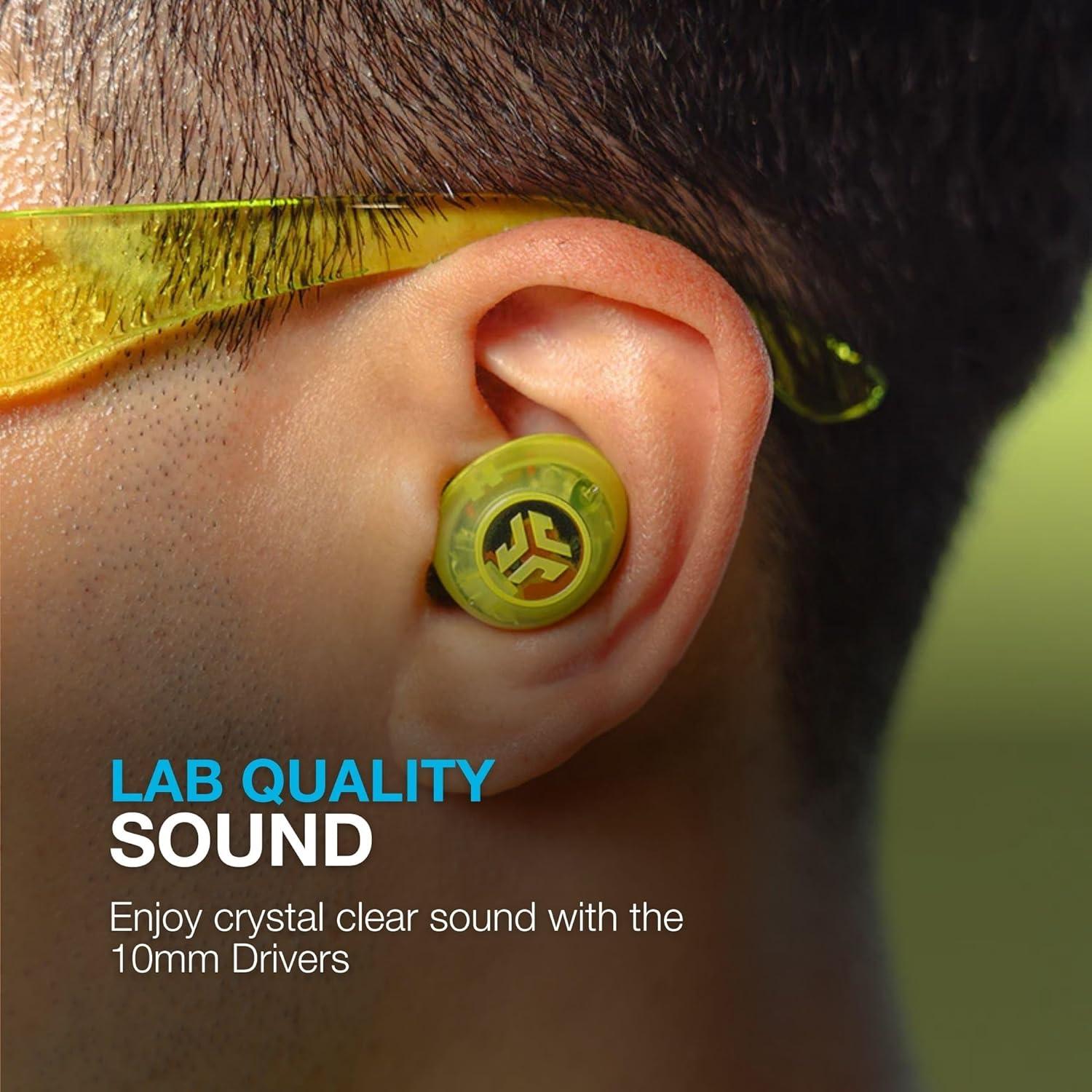 imageJLab Go Pop ANC True Wireless Earbuds ampamp Charging Case Black Active Noise Cancelling 10mm Drivers Dual Connect Customize Your Sound with App Be Aware Mode Compact Fit MEMS MicrophoneTransparent Neon Green
