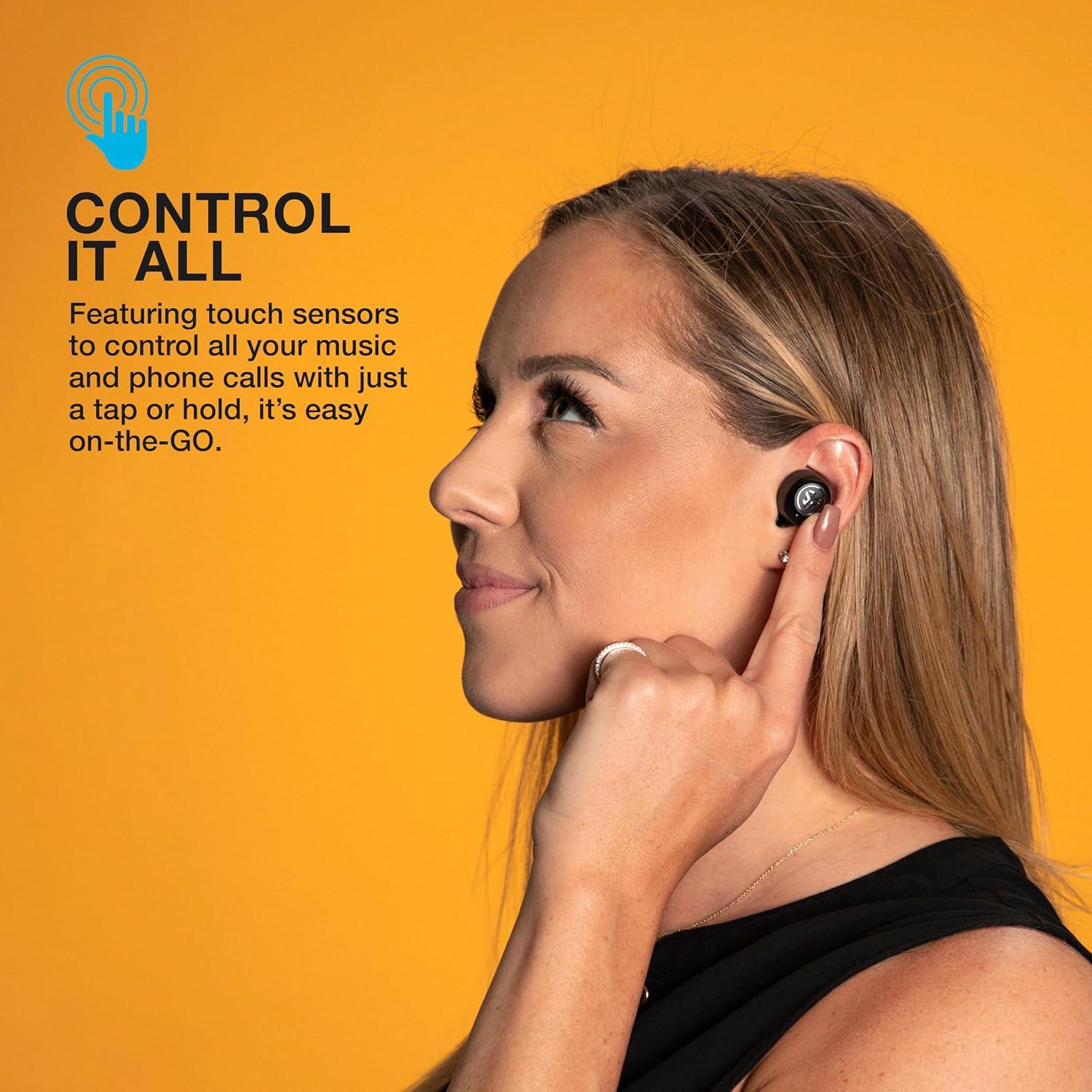 imageJLab JBuds Air ANC True Wireless Bluetooth Earbuds Black Active Noise Canceling Low Latency Movie Mode Dual Connect IP55 Sweat Resistance Custom 3 EQ Sound Settings