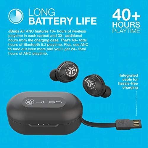 imageJLab JBuds Air ANC True Wireless Bluetooth Earbuds Black Active Noise Canceling Low Latency Movie Mode Dual Connect IP55 Sweat Resistance Custom 3 EQ Sound Settings