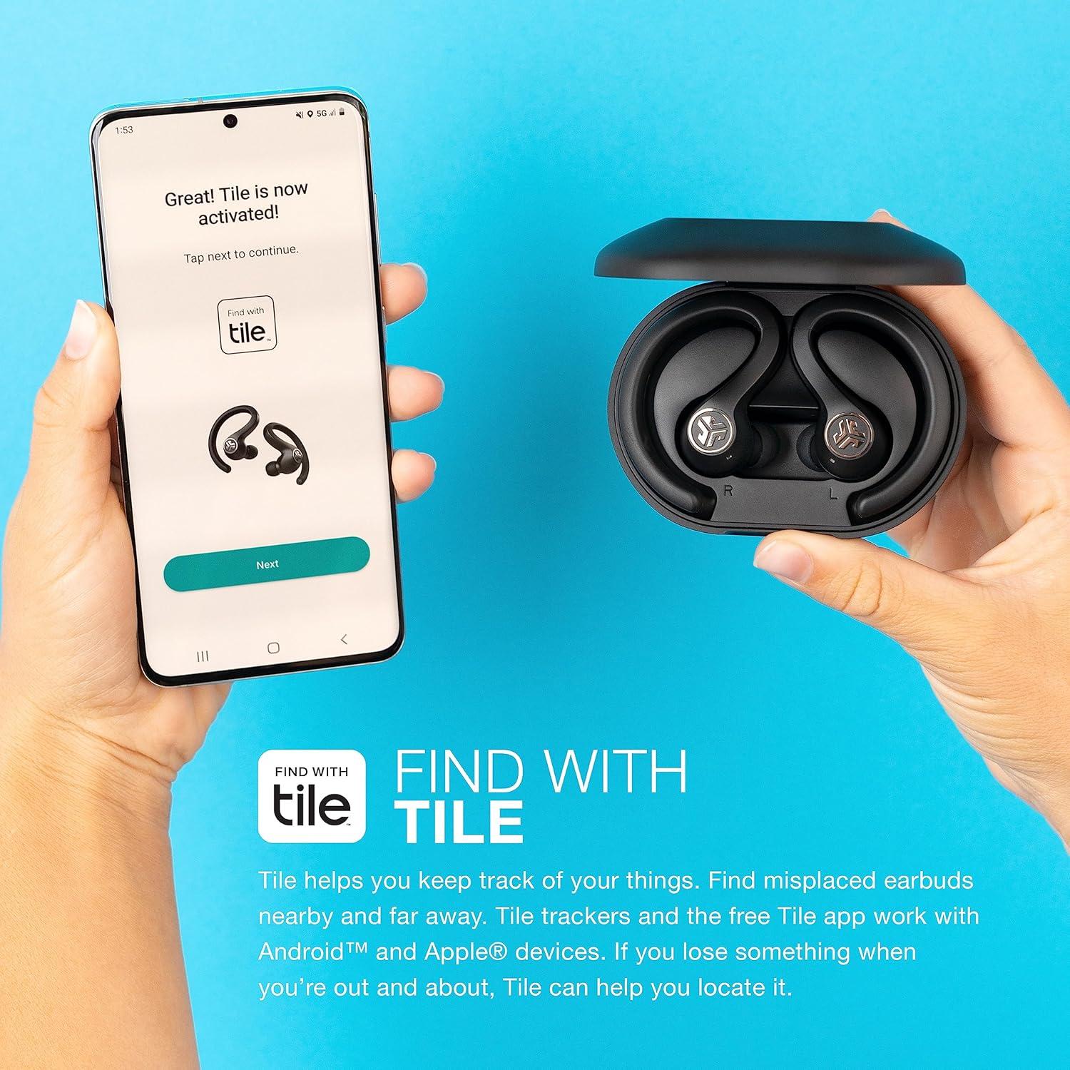 imageJLab JBuds Air Sport True Wireless Bluetooth Earbuds  Charging Case Black IP66 Sweat Resistance Class 1 Bluetooth 50 Connection 3 EQ Sound Settings JLab Signature Balanced Bass BoostBlack