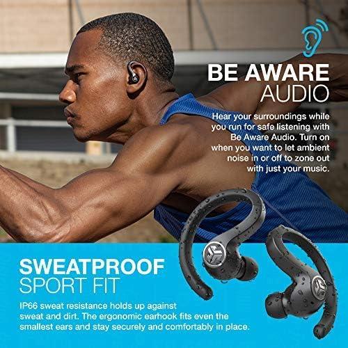 imageJLab JBuds Air Sport True Wireless Bluetooth Earbuds  Charging Case Black IP66 Sweat Resistance Class 1 Bluetooth 50 Connection 3 EQ Sound Settings JLab Signature Balanced Bass BoostBlack
