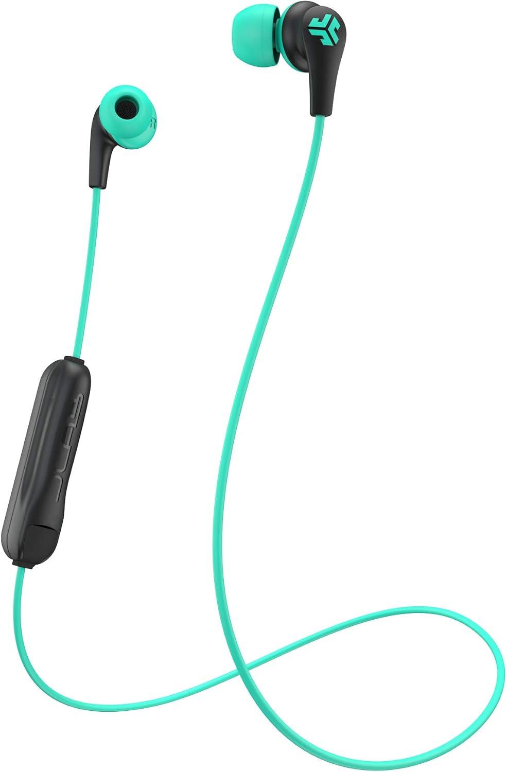 imageJLab JBuds Pro Bluetooth Wireless Signature Earbuds Teal Titanium 10mm Drivers 10Hour Battery Life Music Controls Noise Isolation Bluetooth 41 Extra Gel Tips and Cush FinsTeal