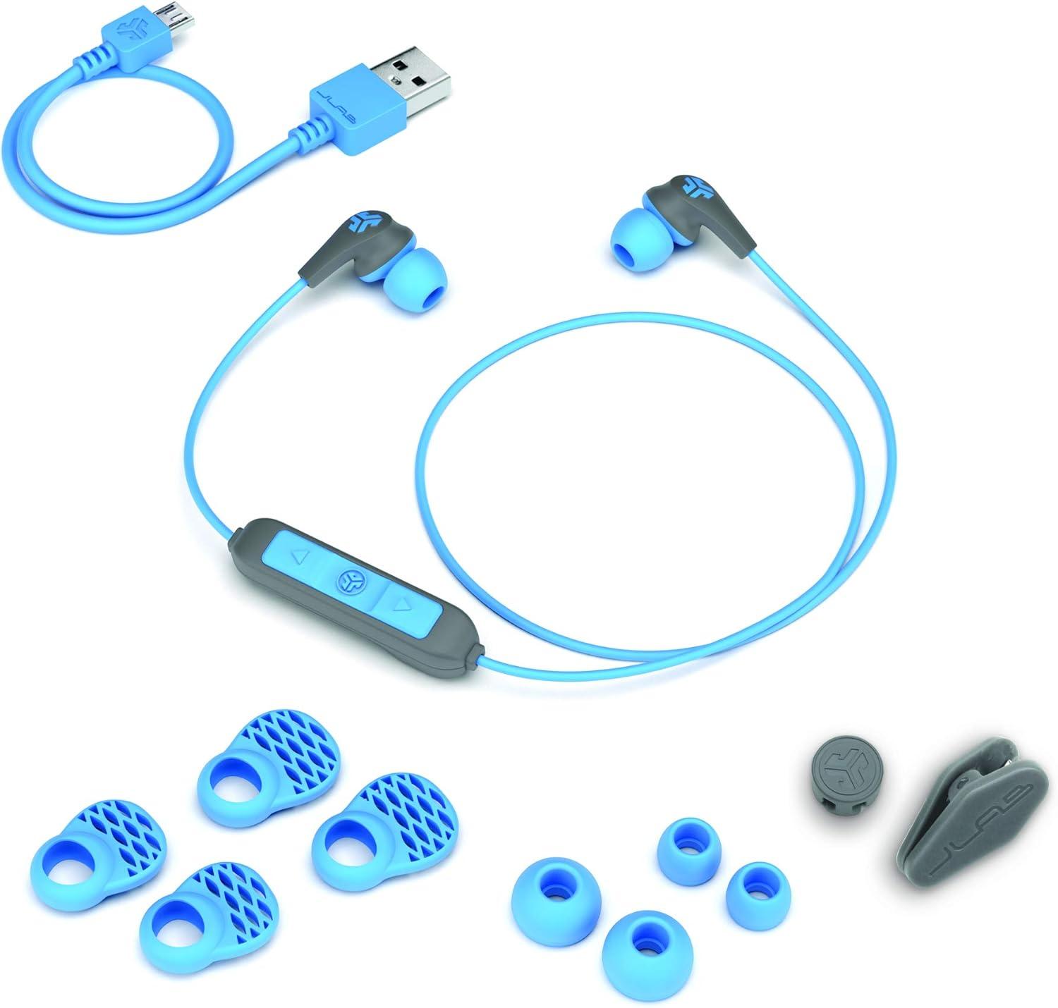 imageJLab JBuds Pro Bluetooth Wireless Signature Earbuds Teal Titanium 10mm Drivers 10Hour Battery Life Music Controls Noise Isolation Bluetooth 41 Extra Gel Tips and Cush FinsBlue