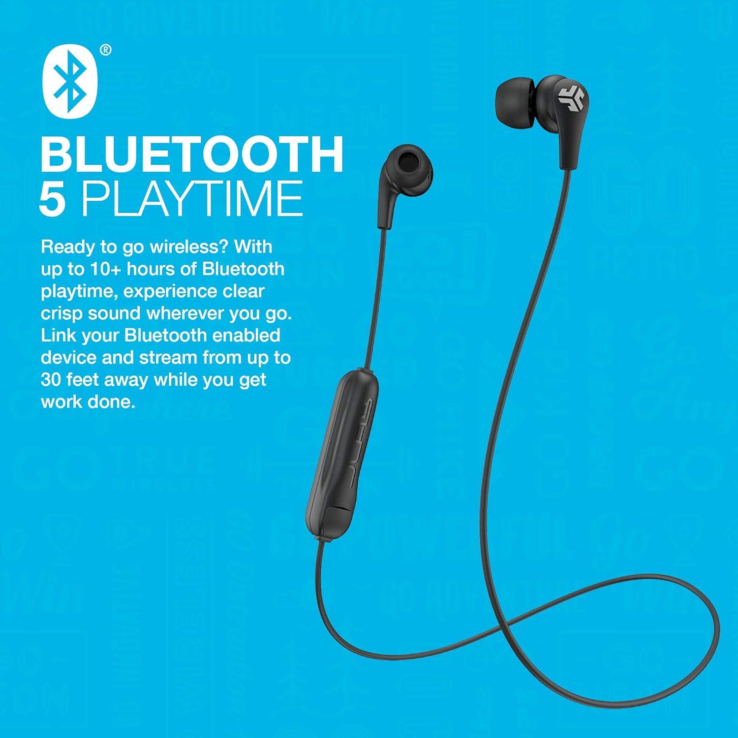 imageJLab JBuds Pro Bluetooth Wireless Signature Earbuds Teal Titanium 10mm Drivers 10Hour Battery Life Music Controls Noise Isolation Bluetooth 41 Extra Gel Tips and Cush FinsBlack