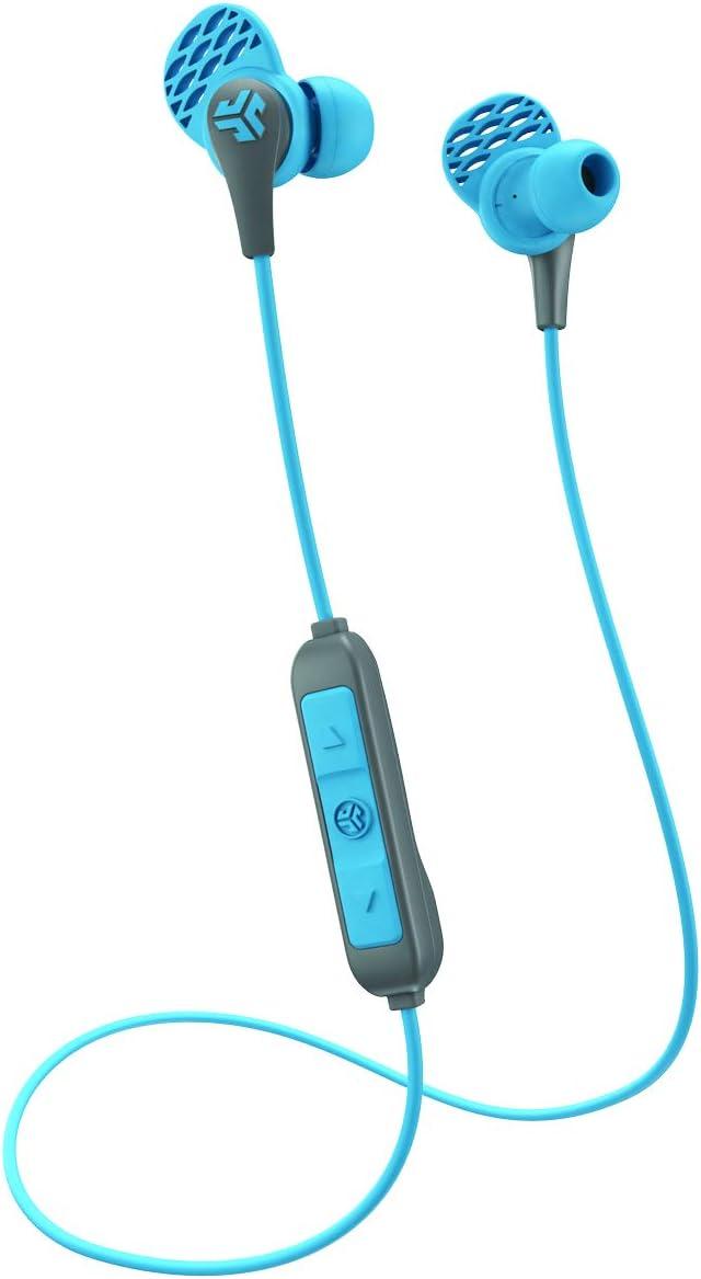 imageJLab JBuds Pro Bluetooth Wireless Signature Earbuds Teal Titanium 10mm Drivers 10Hour Battery Life Music Controls Noise Isolation Bluetooth 41 Extra Gel Tips and Cush FinsBlue