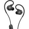 imageJLab Fit Sport 3 Wireless Fitness Earbuds Black Bluetooth 42 6 Hour Battery Life Flexible Memory Wire IP55 DustSweat Proof Rating Noise Isolation Universal Track ControlsBlack