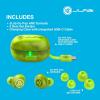 imageJLab Go Pop ANC True Wireless Earbuds ampamp Charging Case Black Active Noise Cancelling 10mm Drivers Dual Connect Customize Your Sound with App Be Aware Mode Compact Fit MEMS MicrophoneTransparent Neon Green