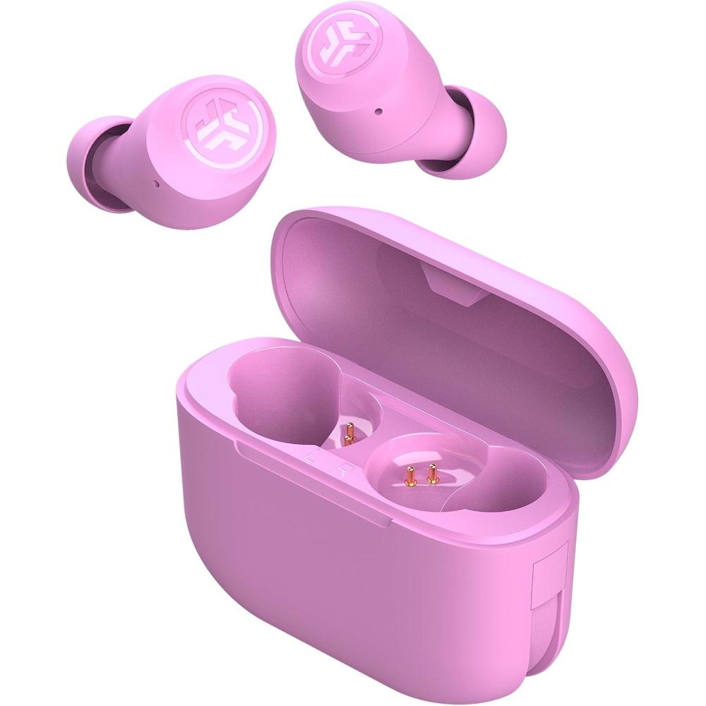 imageJLab Go Air Pop True Wireless Bluetooth Earbuds  Charging Case Black Dual Connect IPX4 Sweat Resistance Bluetooth 51 Connection 3 EQ Sound Settings Signature Balanced Bass BoostPink