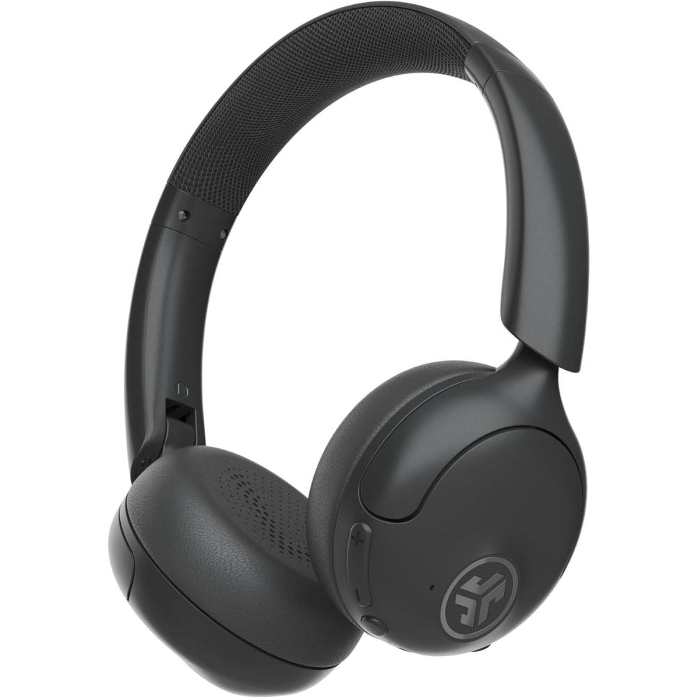 imageJLab Go Lux ANC Wireless Headphones Graphite Hybrid Active Noise Cancelling Premium OnEar Bluetooth Headset Customizable Sound Be Aware Mode Cloud Foam Comfort Multipoint ConnectionGraphite