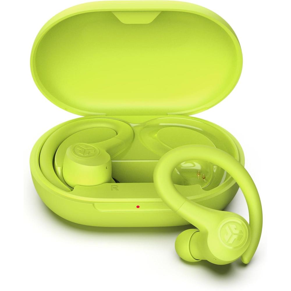 imageJLab Go Sport Wireless Workout Earbuds Featuring C3 Clear Calling Secure Earhook Sport Design 35 Hour Bluetooth Playtime and 3 EQ Sound Settings GraphiteYellow