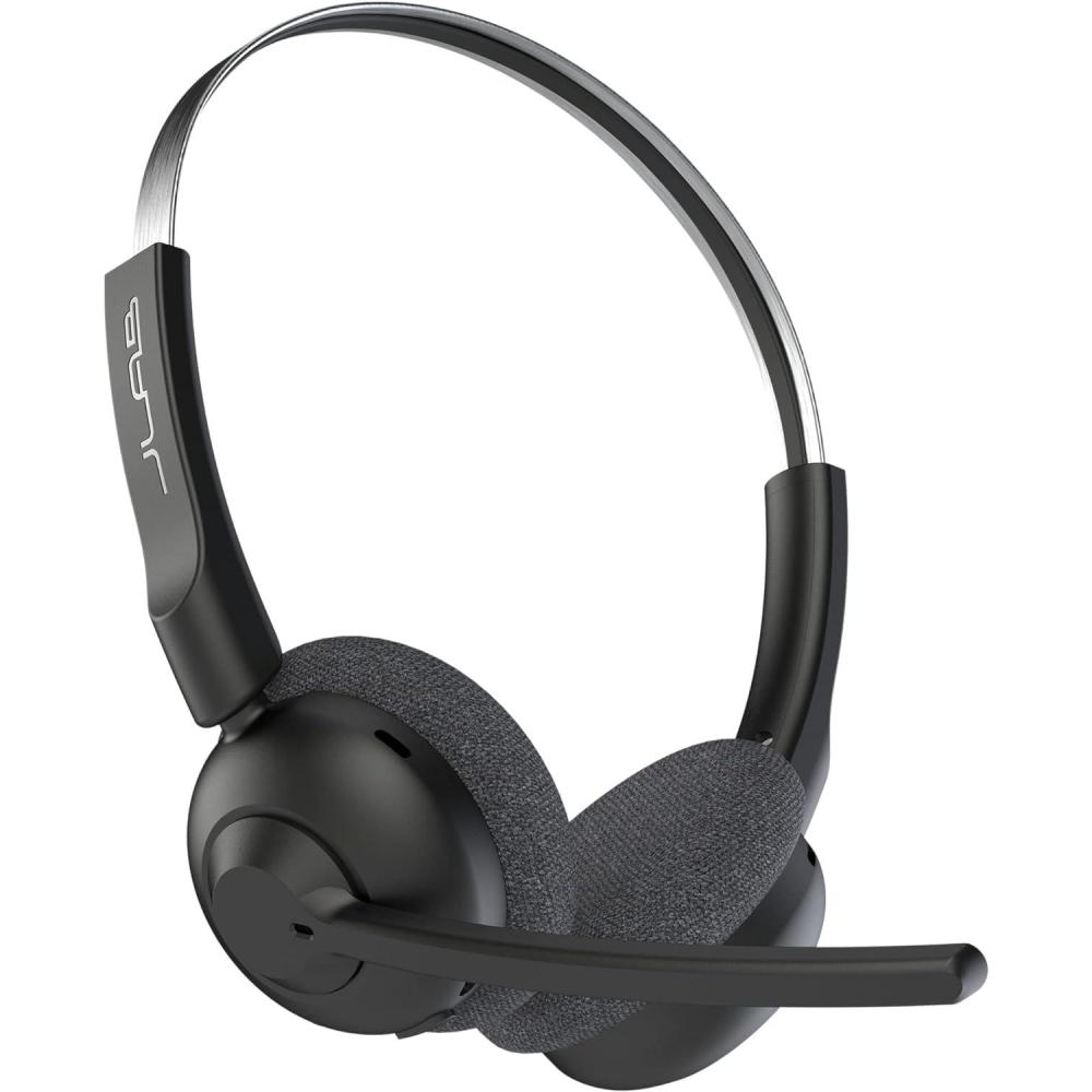 imageJLab Go Work Pop OnEar Wireless Headset Black 50 Hours Playtime Bluetooth Multipoint Rotating Boom Mic Noise Canceling MEMS Microphone LightWeight Portable PCMac Mobile 1 PackBlack