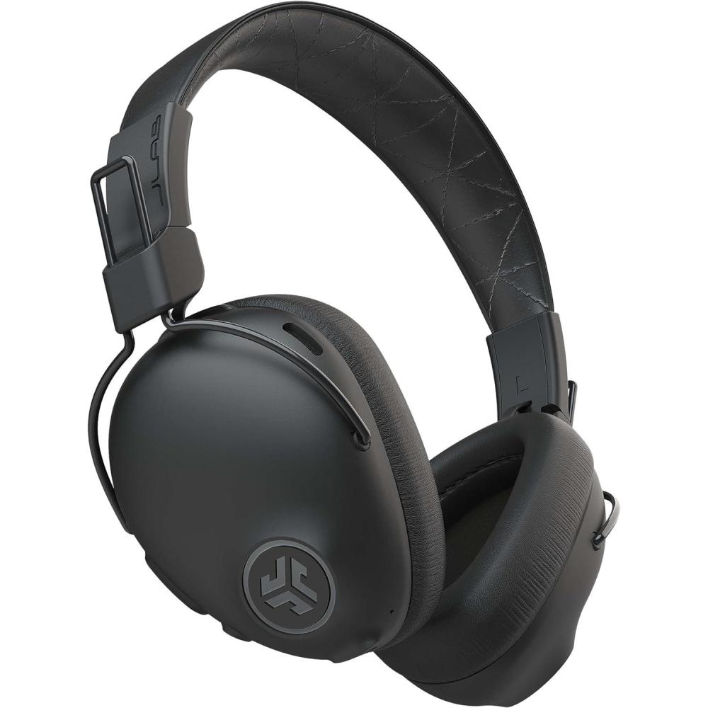 imageJLab Studio Pro ANC Bluetooth Wireless OverEar Headphones 45 Hour Bluetooth 5 Playtime Smart Active Noise Cancellation EQ3 Sound UltraPlush Faux Leather and Cloud Foam Cushions Black