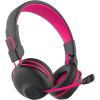 imageJLab JBuddies Play Gaming Wireless Kids Headset Blue 22 Hour Bluetooth 5 Playtime 60ms SuperLow Latency for Mobile Gameplay Retractable Boom Mic AUX Cord Compatible wGaming ConsolesPink