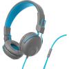 imageJLab Studio OnEar Headphones Wired Headphones GrayBlue Tangle Free Cord UltraPlush Faux Leather with Cloud Foam Cushions 40mm Neodymium Drivers with C3 Sound