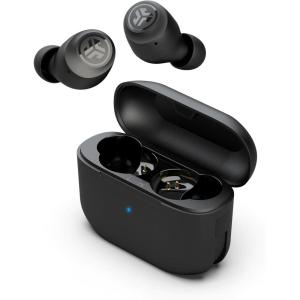 imageJLab Go Air Pop True Wireless Bluetooth Earbuds  Charging Case Black Dual Connect IPX4 Sweat Resistance Bluetooth 51 Connection 3 EQ Sound Settings Signature Balanced Bass BoostBlack