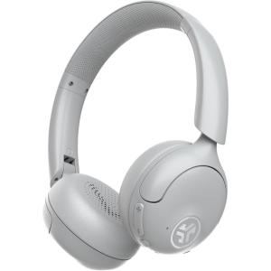 imageJLab Go Lux ANC Wireless Headphones Graphite Hybrid Active Noise Cancelling Premium OnEar Bluetooth Headset Customizable Sound Be Aware Mode Cloud Foam Comfort Multipoint ConnectionCloud White