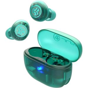 imageJLab Go Pop ANC True Wireless Earbuds ampamp Charging Case Black Active Noise Cancelling 10mm Drivers Dual Connect Customize Your Sound with App Be Aware Mode Compact Fit MEMS MicrophoneTransparent Teal