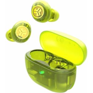 imageJLab Go Pop ANC True Wireless Earbuds ampamp Charging Case Black Active Noise Cancelling 10mm Drivers Dual Connect Customize Your Sound with App Be Aware Mode Compact Fit MEMS MicrophoneTransparent Neon Green