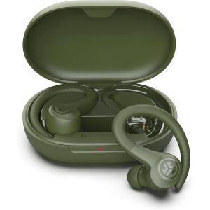 imageJLab Go Sport Wireless Workout Earbuds Featuring C3 Clear Calling Secure Earhook Sport Design 35 Hour Bluetooth Playtime and 3 EQ Sound Settings GraphiteGreen