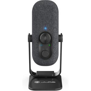 imageJLab Go Talk USB Gaming Streaming Microphone White USBC Output Cardioid Omnidirectional 96k Sample Rate 20Hz 20kHz Frequency Response Volume Control and Quick Mute 35mm AUX Plug and PlayBlack