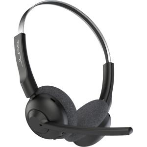 imageJLab Go Work Pop OnEar Wireless Headset Black 50 Hours Playtime Bluetooth Multipoint Rotating Boom Mic Noise Canceling MEMS Microphone LightWeight Portable PCMac Mobile 1 PackBlack