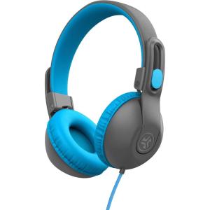 imageJLab JBuddies Studio 2 OnEar Kids Wired Headphones GreyBlue Toddler Headphones Kid Safe Studio Volume Safe Volume Limiter Folding Adjustable Noise Isolation with Mic
