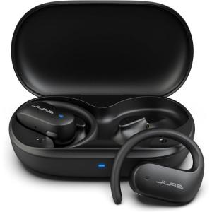 imageJLab JBuds Open Sport Earbuds Black Ear Hook Design for Workout Fitness Wireless OpenEar Audio Freedom Safe Listening Bluetooth Multipoint Customize with The App