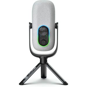 imageJLab JBuds Talk USB Gaming Streaming Microphone White USBC Output Cardioid Omni Stereo BiDirectional 96k Sample Rate Volume Control Gain Control and Quick Mute 35mm AUX Plug and PlayWhite