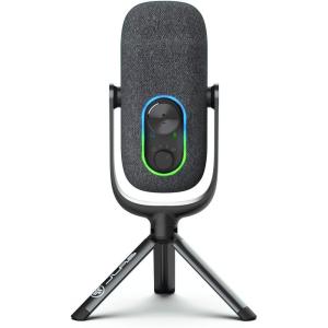 imageJLab JBuds Talk USB Gaming Streaming Microphone White USBC Output Cardioid Omni Stereo BiDirectional 96k Sample Rate Volume Control Gain Control and Quick Mute 35mm AUX Plug and PlayBlack