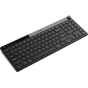 imageJLab JBuds Wireless Keyboard Black 95 Keys Connect Via Bluetooth or USB Wireless Dongle MultiDevice Toggle Soft Touch Keys Smart Media Knob Custom User Profiles Rechargeable 1 Pack4 Pack