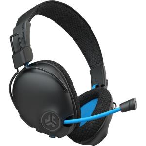 imageJLab Play Pro Gaming Wireless Headset 60 Hour Bluetooth 5 Playtime 60ms SuperLow Latency for Mobile Gameplay Retractable Boom Mic AUX Gaming Cord Compatible with Gaming Consoles