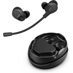 imageJLab Work Buds inEar True Wireless Headset with Detachable NoiseCanceling Boom Mic Black Long 55 Total Hours Playtime Bluetooth Multipoint USBC Charging Dock