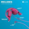 imageJLab JBuddies Studio OnEar Kids Wired Headphones Toddler Headphones Kid Safe Studio Volume Safe Volume Limiter Folding Adjustable Noise Isolation with Mic Dark PinkDark Pink