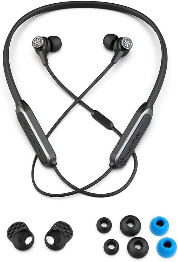 imageJLab Epic ANC Earbuds Active Noise Canceling Be Aware Audio Bluetooth 5 25 Hour Battery Life IP54 Sweat Resistant Universal Music Control Bluetooth Headphones Black